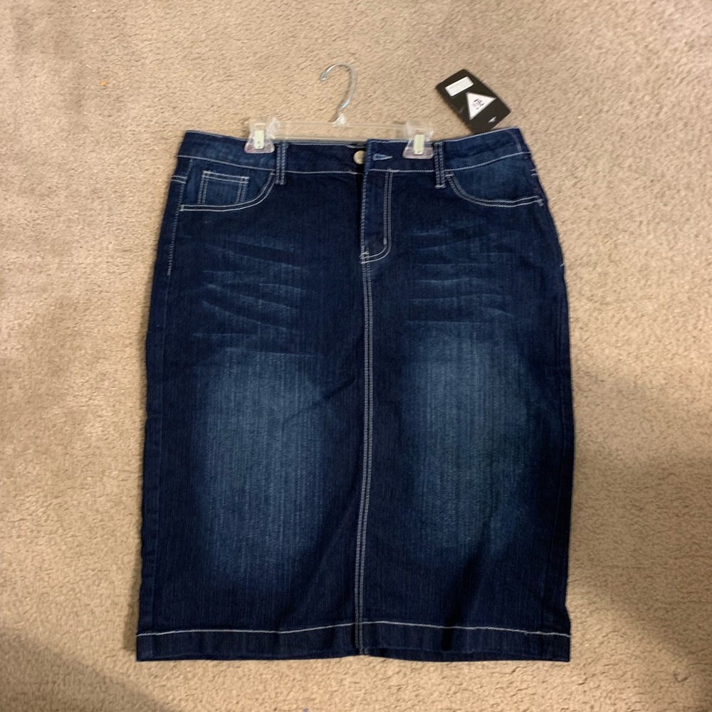 Acid wash denim skirt